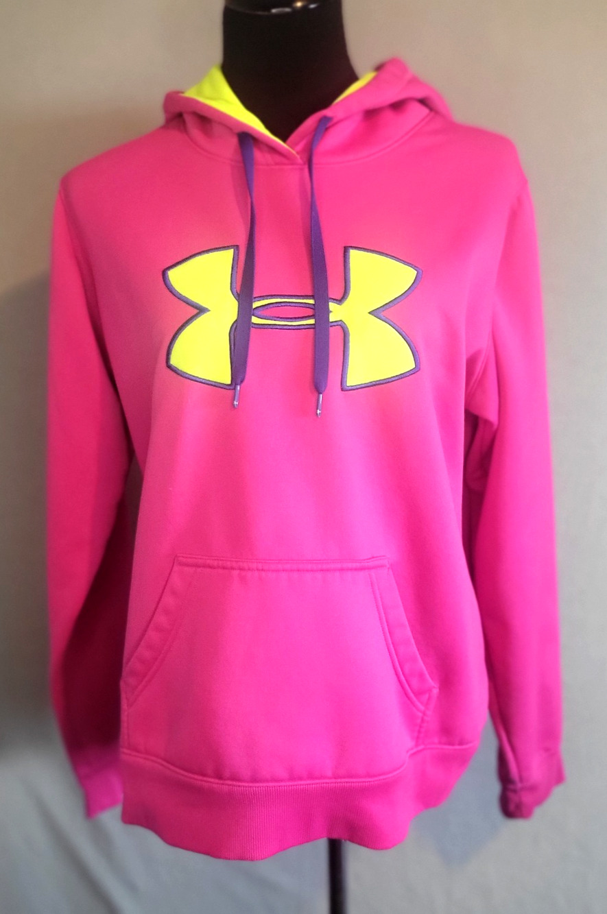 Under Armour Storm Hoodie Women’s Large Pink Hooded Sweatshirt Semi‑Fitted